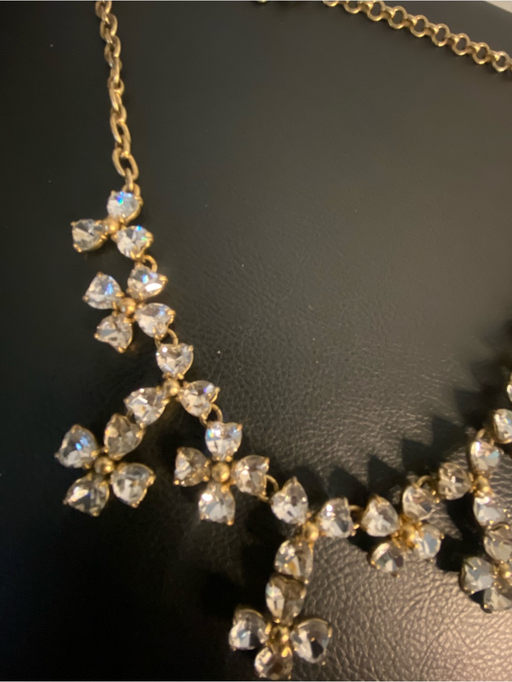 J. Crew Gold and Clear Crystal Floral Bib Necklace - Picture 8 of 11